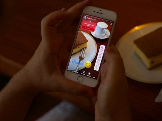 Abbildung zeigt das Erstellen einer Instagram Story für Business